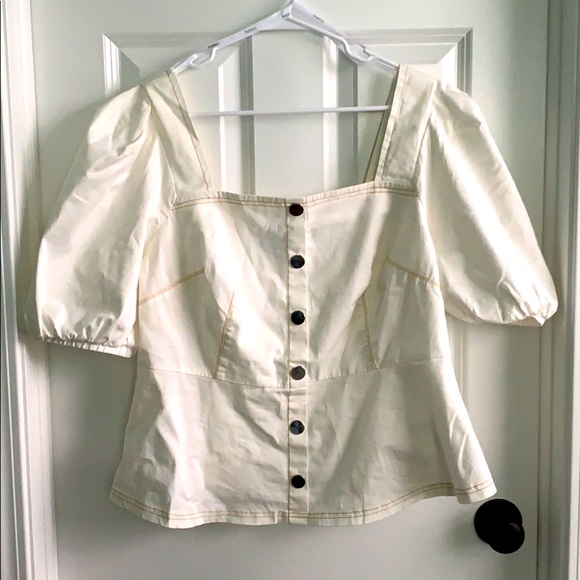 Eloquii Short sleeve Peplum w/ contrast stitching. - Picture 6 of 12